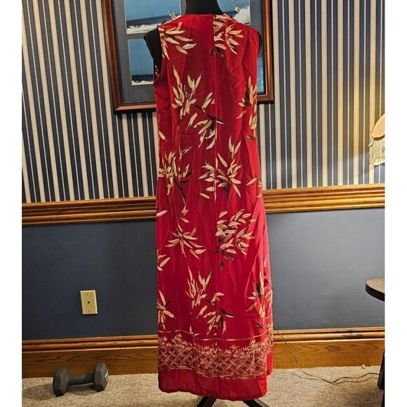 New Gear Red Hawanian Floral Sleeveless Loose Unlined Summer Dress Size Small - Picture 2 of 4